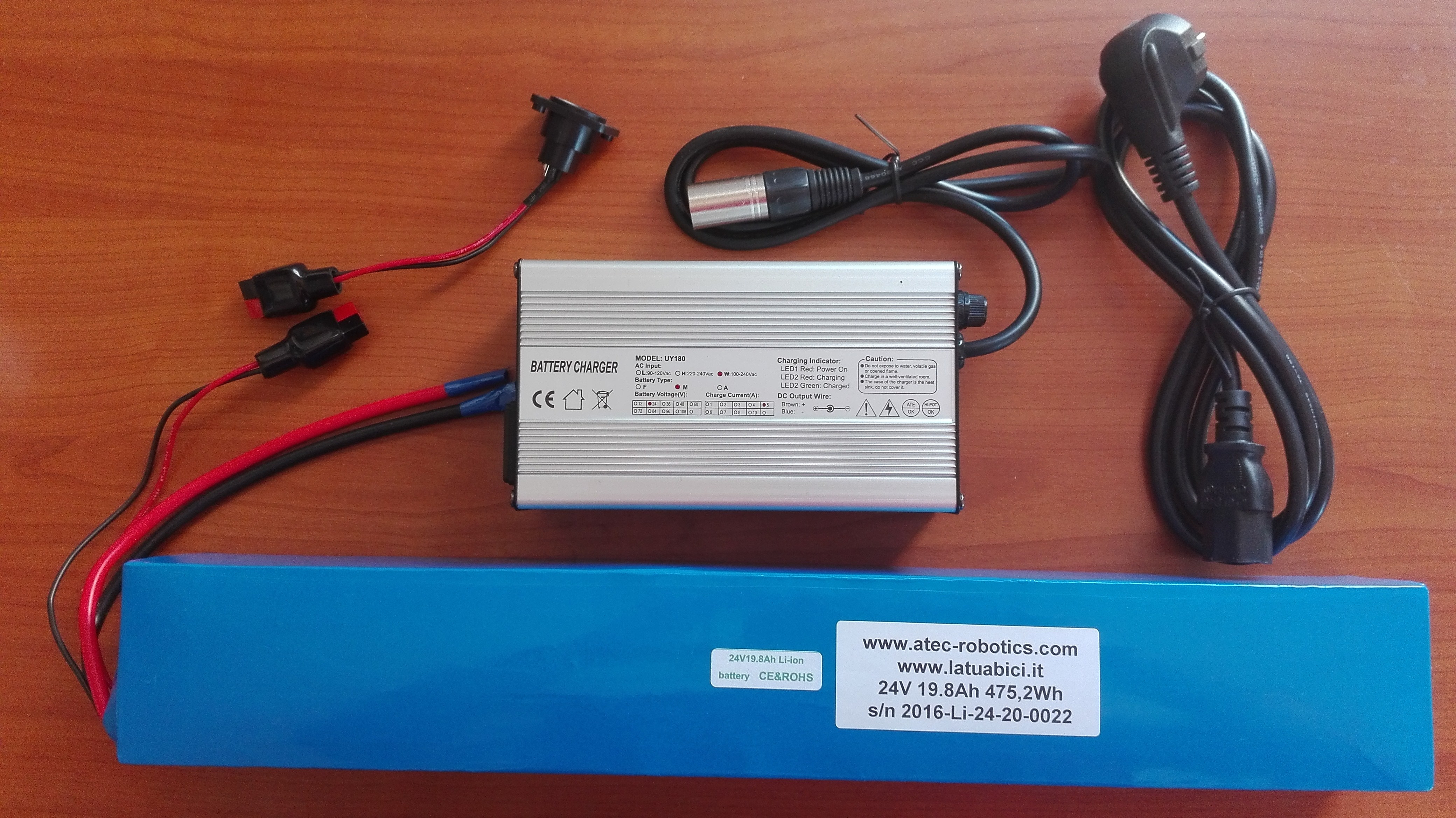 Batteria Litio Aprilia Enjoy 24V (25.9V) 32Ah 829Wh. Caricabatterie da 5A